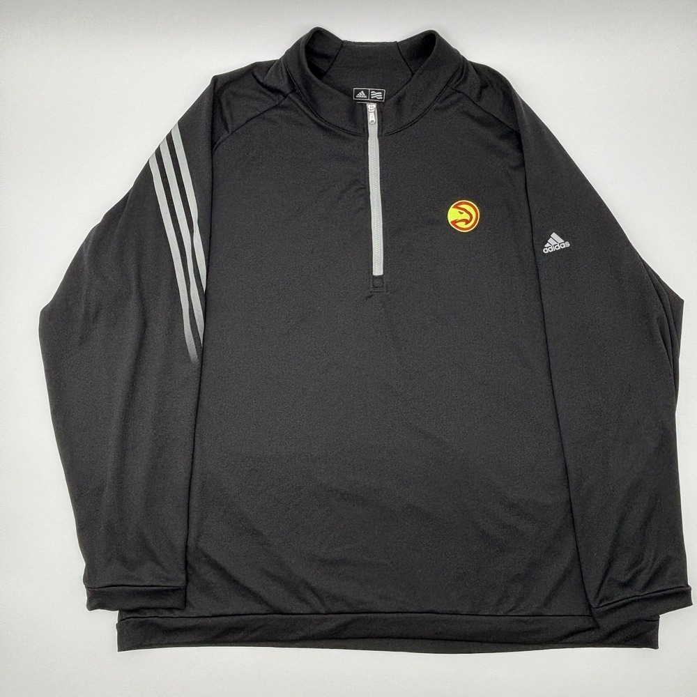 Adidas Atlanta Hawks 1/4 Zip‎ Pullover Jacket Mens 3XL Black Golf Performance